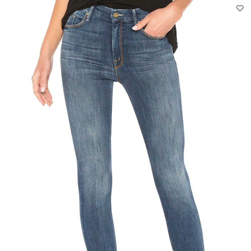 NWT Mother High Waisted Looker Ankle Fray Jeans